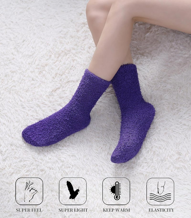 SDBING Fuzzy Socks for Women Soft Fluffy Home Sleeping Socks Cozy Warm Slipper Socks 6 or 5 Pairs - Image 5